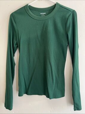 Old Navy Dark Green Ribbed Long-Sleeve Tee